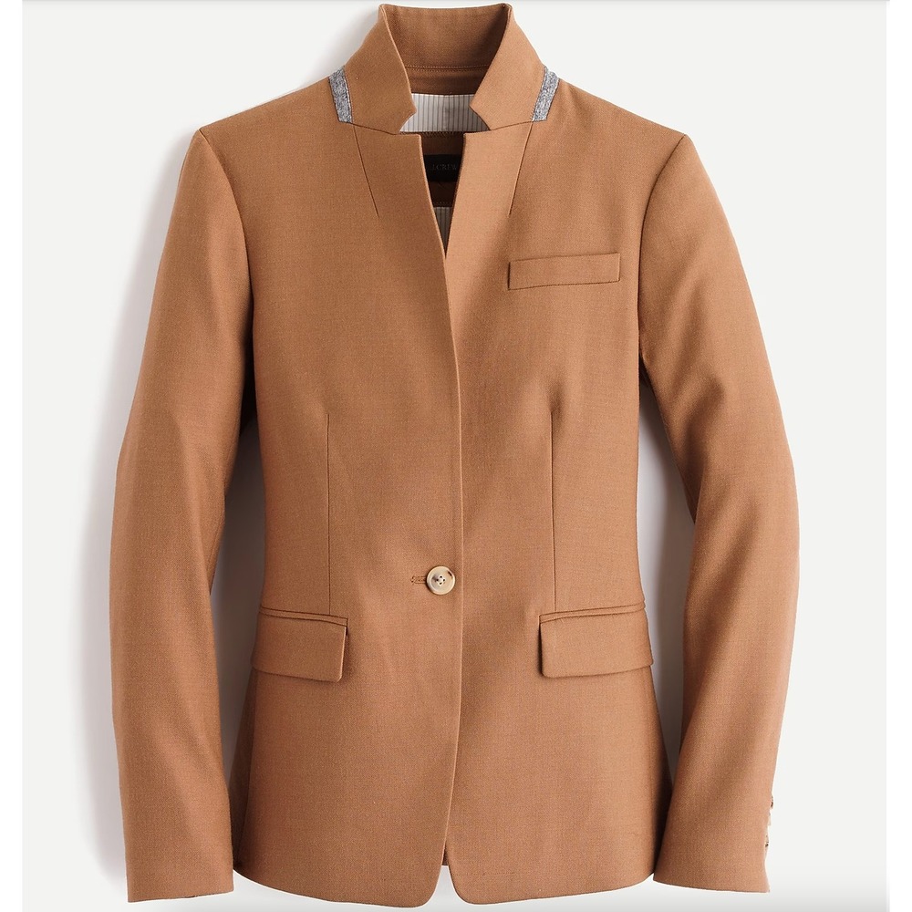 J.Crew Regent Wool Flannel Blazer in Camel sz 4